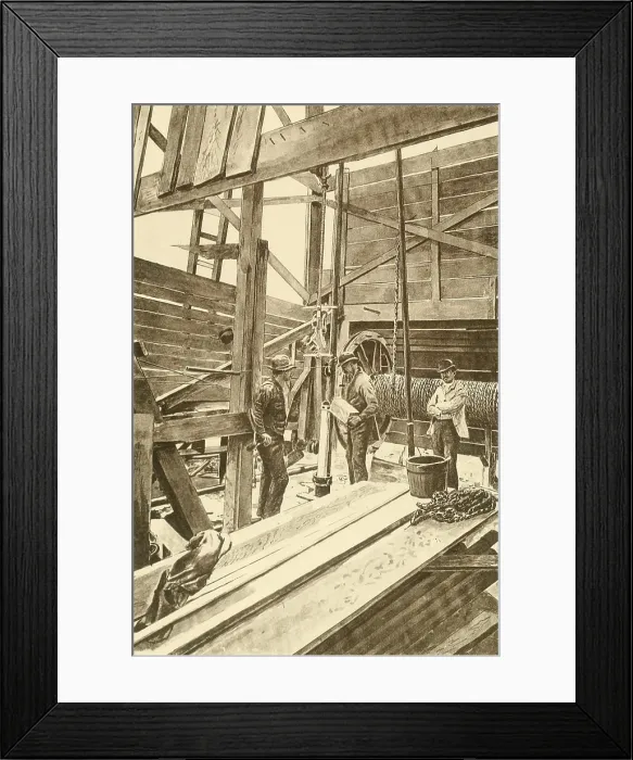 Framed Print : Filling the torpedo shell prior to shooting the oil well