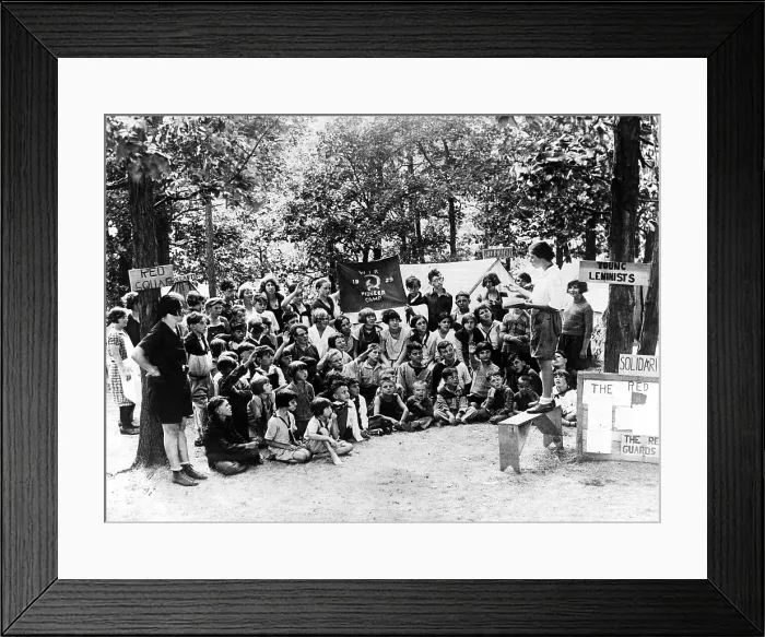 Framed Print : Children attend a summer camp in Wisconsin where they learn about communism. The camp is conducted by the Workers International Relief, 1929