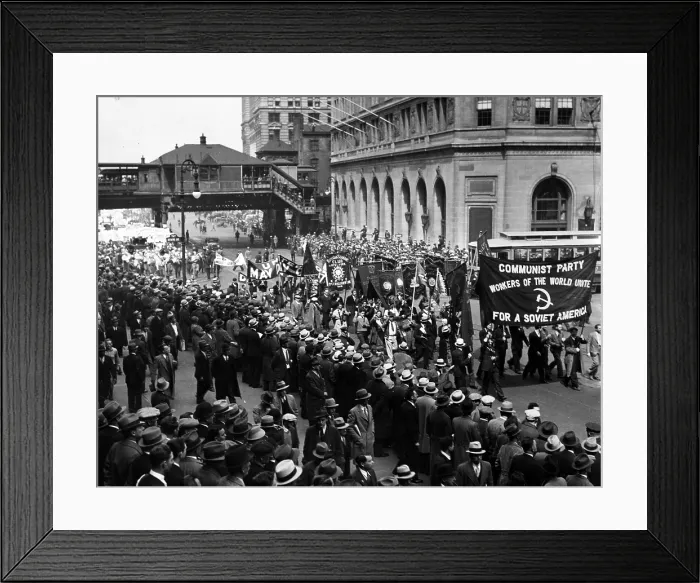 Framed Print : Communists May Day parade in New York City, 1934. Courtesy: CSU Archives / Everett Collection