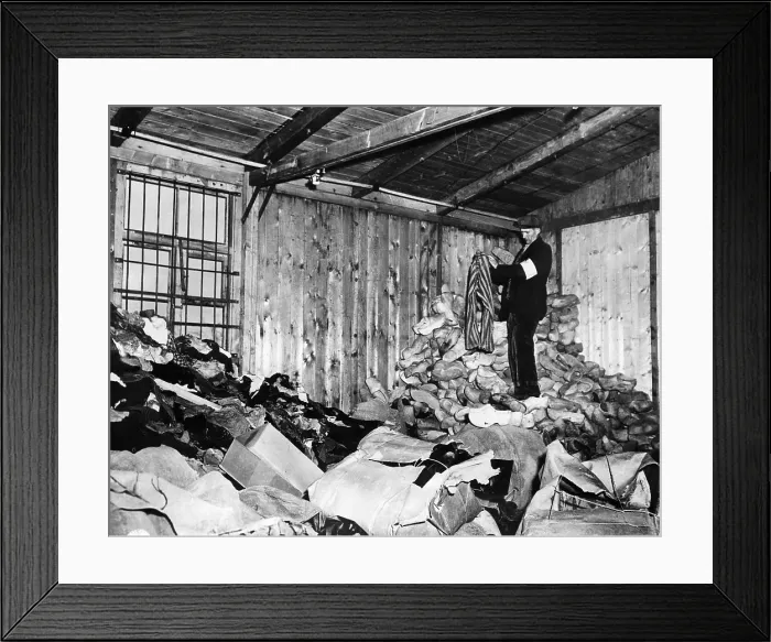Framed Print : Piles of clothes and shoes belonging to prisoners at a concentration camp near Natzviller, France, 1944. Courtesy: CSU Archives / Everett Collection Framed Print : Piles of clothes and shoes belonging to prisoners at a concentration camp near Natzviller, France, 1944. Courtesy: CSU Archives / Everett Collection