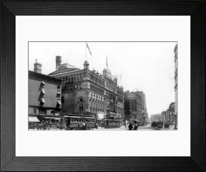 Framed Print : New York City, Times Square, (aka Longacre Square, at this time), New York Theatre on left and Hotel Cadillac in left background, 1911 Framed Print : New York City, Times Square, (aka Longacre Square, at this time), New York Theatre on left and Hotel Cadillac in left background, 1911