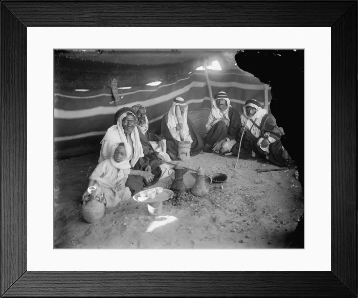 Framed Print : Tent at locust killers camp, in the mideast, photograph, 1898-1946