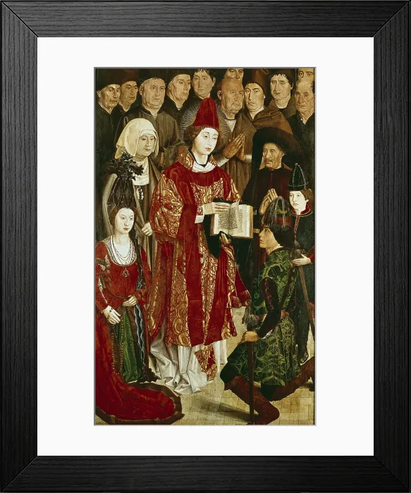 Framed Print : GONALVES, Nuno (1411-1471). Altarpiece of Saint Vincent. 1460s. Detail of the Infant Panel. Gothic art. Tempera on wood. PORTUGAL. Lisbon. National Museum of Ancient Art