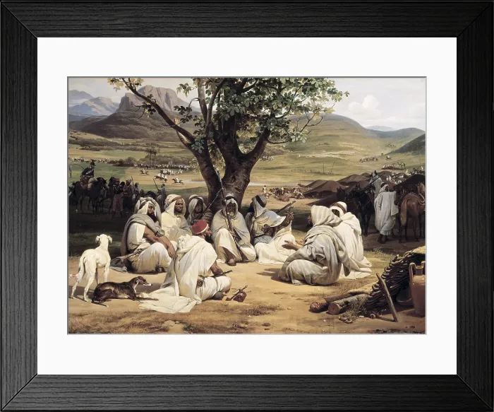 Framed Print : VERNET, Emil-Jean-Horace (1789-1863). Meeting of Arabian Chiefs. 1834. Oil on canvas. FRANCE. Chantilly. Muse Cond (Cond Museum). AISA / Everett Collection**US SALES ONLY** Framed Print : VERNET, Emil-Jean-Horace (1789-1863). Meeting of Arabian Chiefs. 1834. Oil on canvas. FRANCE. Chantilly. Muse Cond (Cond Museum). AISA / Everett Collection**US SALES ONLY**