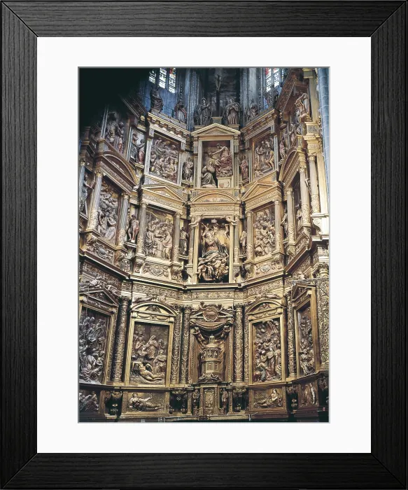 Framed Print : BECERRA, Gaspar (1520-1570). Main Altarpiece. 1558-1562. SPAIN. Astorga. Cathedral of Santa Mara. Spanish school. Renaissance art. Relief; Sculpture on wood