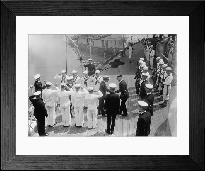 Framed Print : Franklin D. Roosevelt received on USS Illinois when he was assistant secretary of the navy during World War One Framed Print : Franklin D. Roosevelt received on USS Illinois when he was assistant secretary of the navy during World War One