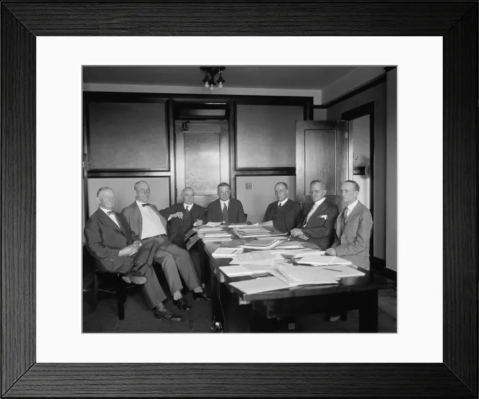 Framed Print : Sec. of Commerce Herbert Hoover (1874-1964)headed the Committee on transfer of Bureau of Mines to Dept. of Commerce, 1925 Framed Print : Sec. of Commerce Herbert Hoover (1874-1964)headed the Committee on transfer of Bureau of Mines to Dept. of Commerce, 1925