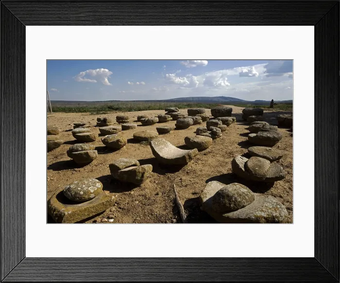 Framed Print : SPAIN. Garray. Celtiberian-Roman archaeological site. Group of stones for a celtiberian mill. Iron Age. - Cardinalia / Iberfoto / Everett Collection (195326)**US SALES ONLY**