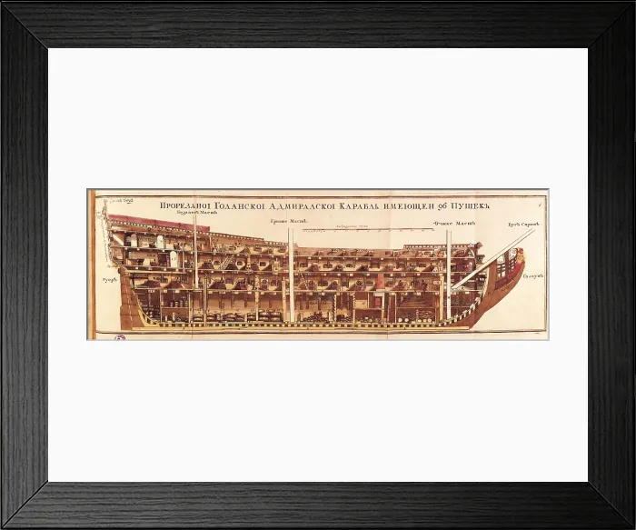 Framed Print : Dutch vessel (17th - 18th c.). SPAIN. Madrid. National Library. AISA / Everett Collection (41529)**US SALES ONLY**