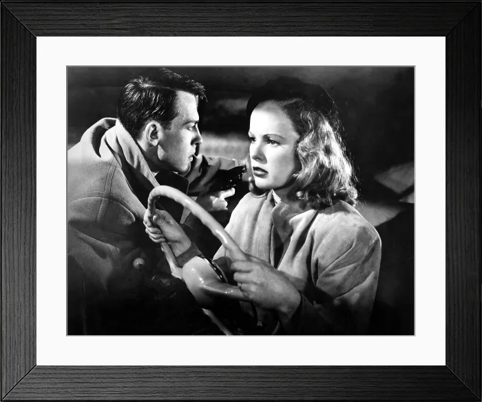 Framed Print : GUN CRAZY, (aka DEADLY IS THE FEMALE), John Dall, Peggy Cummins, 1950
