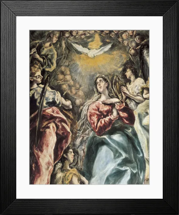 Framed Print : GrecoDomnikos Theotokpouloscalled El (1541-1614). The Assumption. 1607 - 1613. Detail. Mannerism art. Oil on canvas. SPAIN. Toledo. Holy Cross Museum