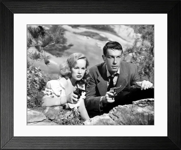 Framed Print : GUN CRAZY, (aka DEADLY IS THE FEMALE), Peggy Cummins, John Dall, 1950