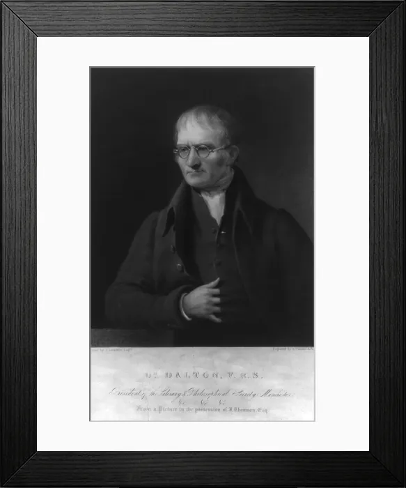 Framed Print : John Dalton (1766-1844), English chemist developed the atomic theory, that is the basis of modern chemistry Framed Print : John Dalton (1766-1844), English chemist developed the atomic theory, that is the basis of modern chemistry
