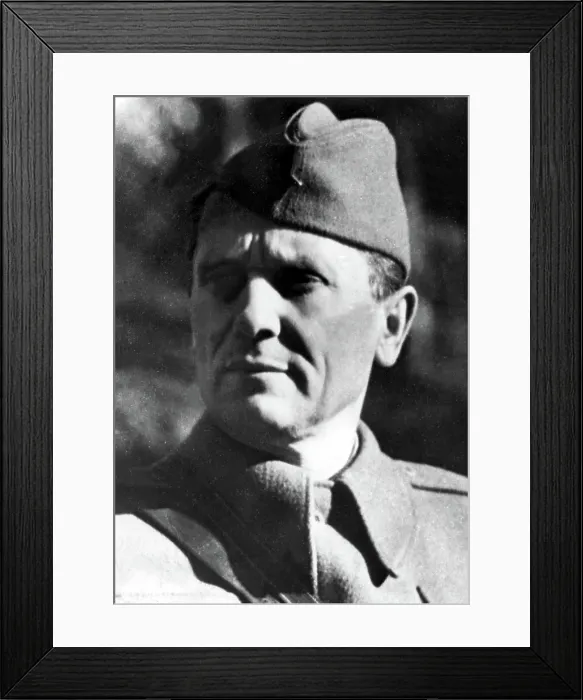 Framed Print : MARSHAL JOSIP BROZ, alson known as Tito, as leader of Partisan troops tying up many German divisions in the Balkan Penninsula. Yugoslavia, 2 / 9 / 44