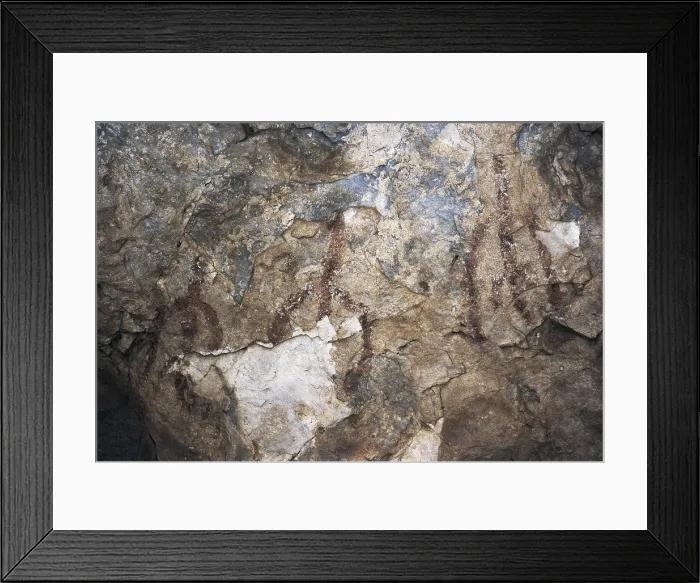 Framed Print : SPAIN. Als de Balaguer. Les Aparets Caves. Aparets II. Ramiform detailsschematic style. Neolithic art. Cave. Ramon Vias / AISA / Everett Collection (100735)**US SALES ONLY**