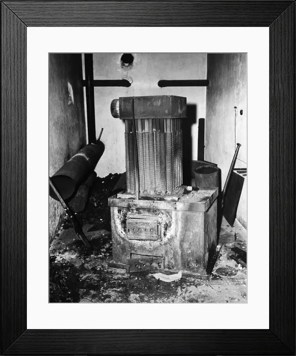 Framed Print : A gas generator used to fill the gas chambers at a concentration camp near Natzviller, France, 1944. Courtesy: CSU Archives / Everett Collection