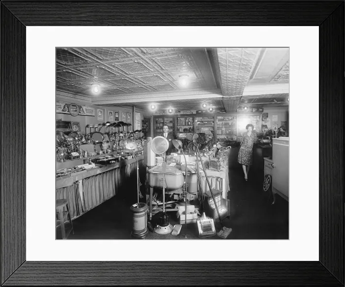 Framed Print : 1920's showroom of Schneider Electric Store in Washington, D.C