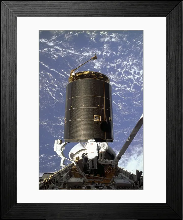 Framed Print : INTELSAT VI, a communication satellite was stranded in an unstable orbit after its March 1990 launch