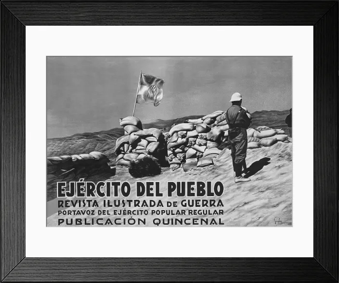 Framed Print : Guerra Civil Espaola (1936-1939). 'Revista Ejrcito del Pueblo'revista portavoz del Ejrcito Popular regular. Cartel realizado en Barcelona por Grafos. SPAIN. Salamanca