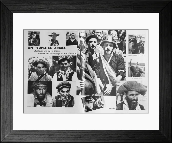 Framed Print : Spanish Civil War (1936-1939). 'People in Arms'double page of the French press dedicated to the republican army. AISA / Everett Collection (103140)**US SALES ONLY**