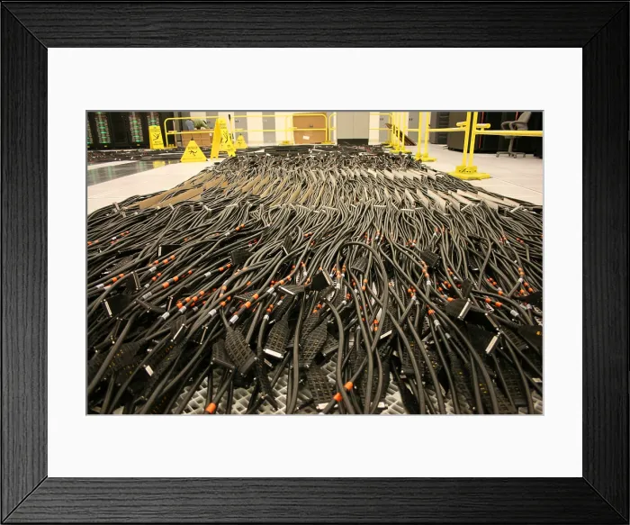 Framed Print : Rivers of cables for the Dawn supercomputer at the Lawrence Livermore National Laboratory. 2009