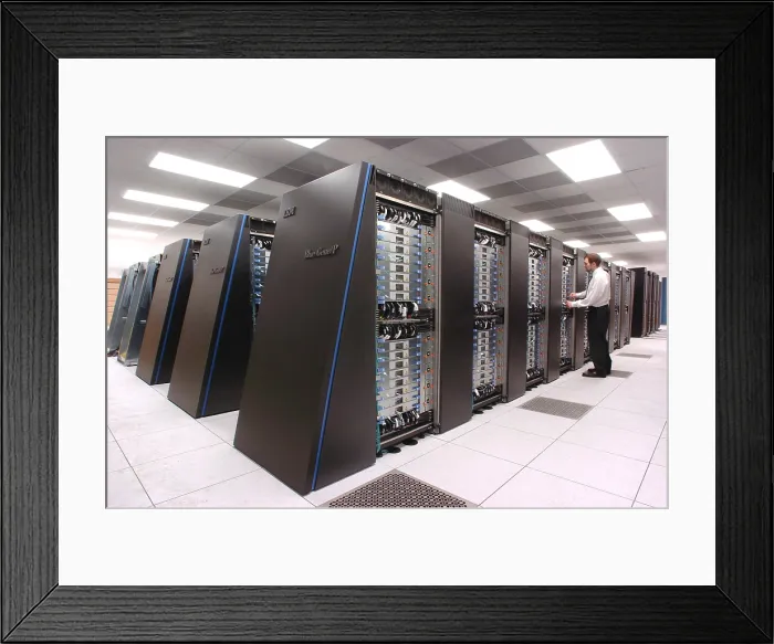 Framed Print : Computer scientist at Argonne National Laboratory inspects the new IBM Blue Gene / P supercomputer, recently named the fastest computer for open science in the world. 2009 Framed Print : Computer scientist at Argonne National Laboratory inspects the new IBM Blue Gene / P supercomputer, recently named the fastest computer for open science in the world. 2009