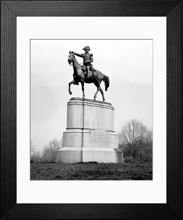 Framed Print : The American Revolution. An equestrian statue of Major General Nathanael Greene at Stanton Square in Washington, DC Framed Print : The American Revolution. An equestrian statue of Major General Nathanael Greene at Stanton Square in Washington, DC