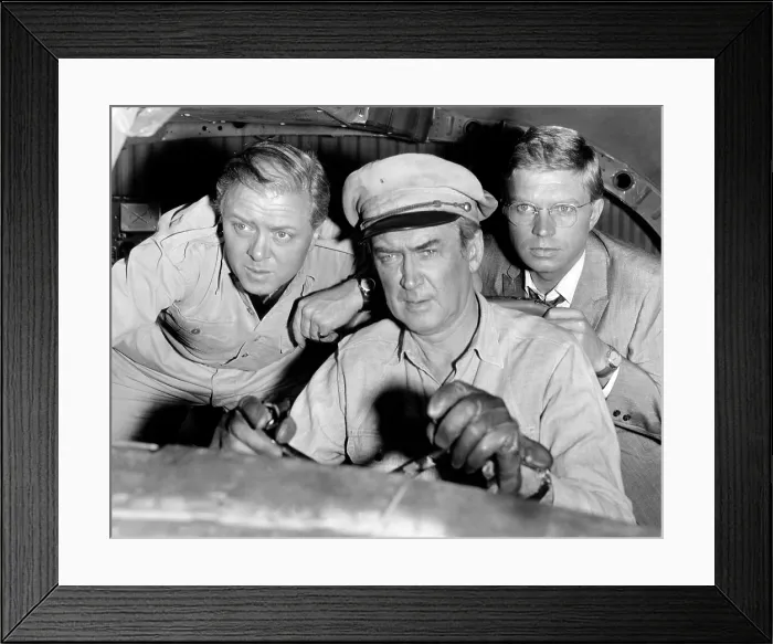 Framed Print : THE FLIGHT OF THE PHOENIX, l-r: Richard Attenborough, James Stewart, Hardy Kruger, 1965, TM and Copyright 20th Century Fox Film Corp
