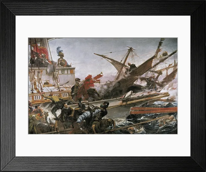 Framed Print : LUNA Y NOVICIO, Juan (1857-1899). Naval Battle of Lepanto. 1887 Framed Print : LUNA Y NOVICIO, Juan (1857-1899). Naval Battle of Lepanto. 1887
