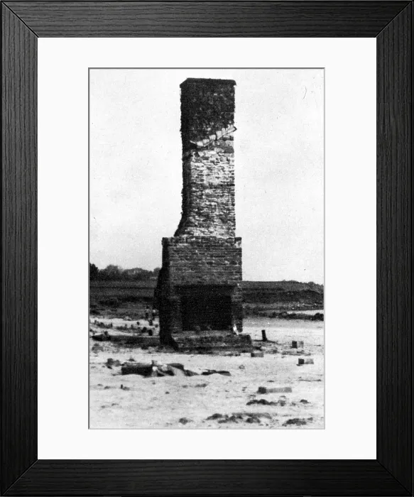 Framed Print : The New England Hurricane. A chimney is all that remains of a beachfront home at Third Beach, near Newport, Rhode Island, September 22 1938