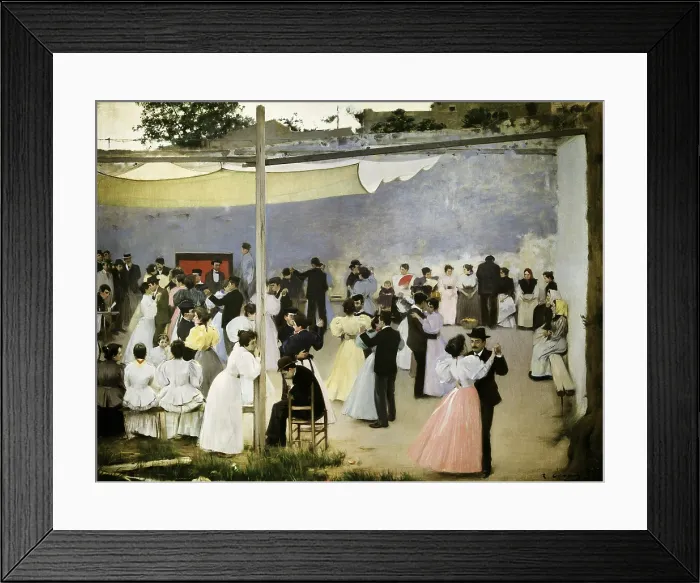 Framed Print : CASAS i CARBO, Ramn (1866-1932). Evening Dance. 1896. SPAIN. Barcelona. Liceu Circle. Modernism. Oil on canvas. AISA / Everett Collection**US SALES ONLY**