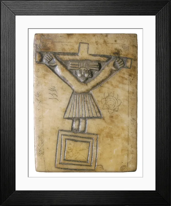 Framed Print : Peruvian table depicting a crucified Christ. Furniture. AISA / Everett Collection**US SALES ONLY**