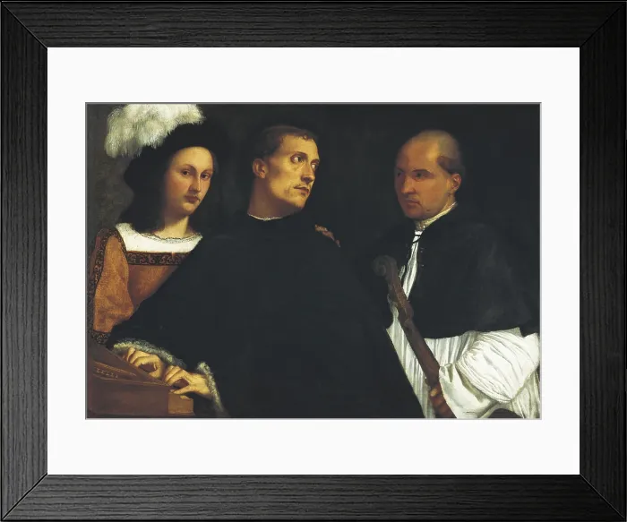 Framed Print : TTITIA, Tiziano Vecello, also called (1490-1576). Interrupted Concert. ca. 1512. Renaissance art. Oil on canvas. ITALY. Florence. Galleria d'Arte Moderna