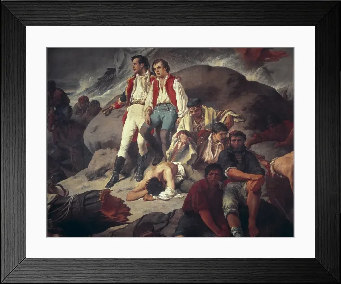 Framed Print : SANS CABOT, Francisco (1834-1881). Battle of Trafalgar, 1805. 1862. Oil on canvas. SPAIN. Madrid. Senate Palace