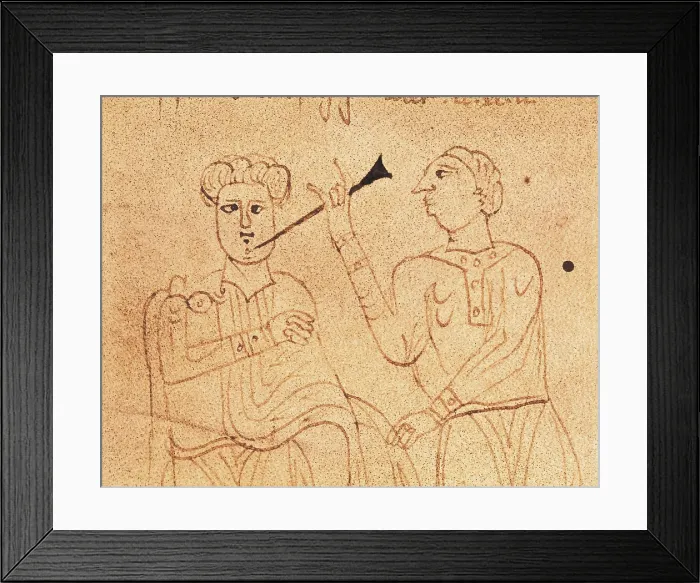Framed Print : Odontological operation in the Middle Age. Manuscript 13th Century. ITALY. Venice. Biblioteca nazionale marciana (St. Mark's Library)