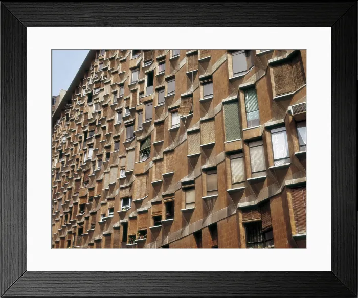 Framed Print : SPAIN. CATALONIA. BARCELONA. Barcelona. Meridiana Avenue, building no. 312, bis. Built in 1964 by Oriol Bohigas, J.M. Martorell and David Mackay. Architecture
