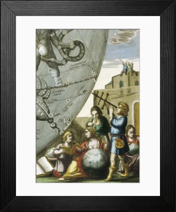 Framed Print : Atlas Coelestis seu Harmonia Macrocosmica (Amsterdam1661)by Andreas Cellarius. Detail. Engraving. SPAIN. Madrid. National Library. AISA / Everett Collection (37491)**US SALES ONLY**