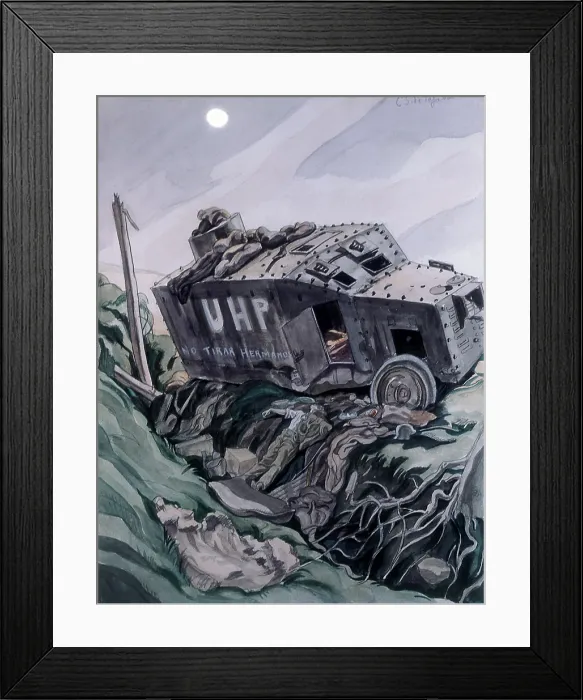 Framed Print : Spanish Civil War (1936-1939). Illustration by Carlos Senz de Tejada. Drawing. AISA / Everett Collection (51271)**US SALES ONLY**