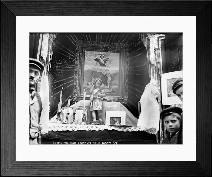 Framed Print : Little Italy, Altar to Our Lady of Help, Mott St. New York, 1908