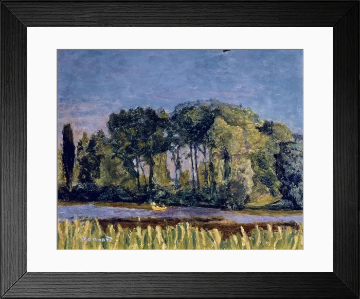 Framed Print : BONNARDPierre (1867-1947). Banks of the Seine. ca. 1921. Oil on cardboard. Symbolism. Les Nabis. Oil. FRANCE. Paris. Muse d'Orsay (Orsay Museum)