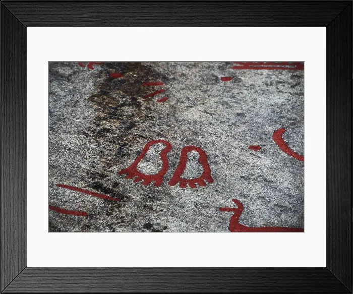 Framed Print : SWEDEN. Tanum. Litsleby rock. Feet. Bronze Age. Cave; Petroglyph. AISA / Everett Collection (48121)**US SALES ONLY**