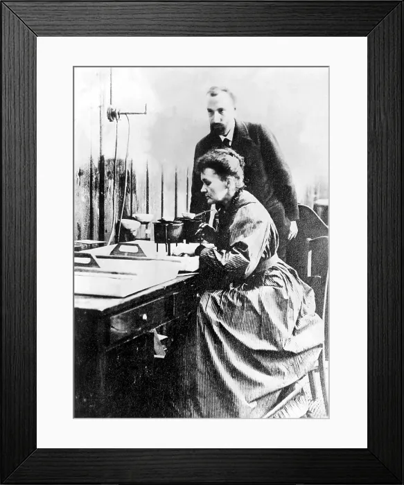 Framed Print : Marie and Pierre Curie, shown in their Paris laboratory in 1904.. Courtesy: CSU Archives  /  Everett Collection