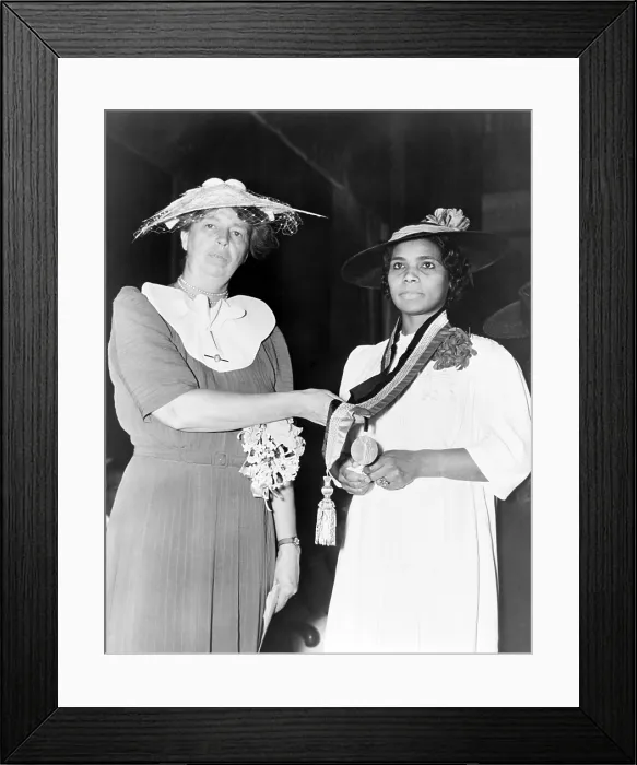 Framed Print : Eleanor Roosevelt presents the Spingarn Medal, the highest honor bestowed by the National Association for the Advancement of Colored People, to opera singer, Marian Anderson. 1939 Framed Print : Eleanor Roosevelt presents the Spingarn Medal, the highest honor bestowed by the National Association for the Advancement of Colored People, to opera singer, Marian Anderson. 1939