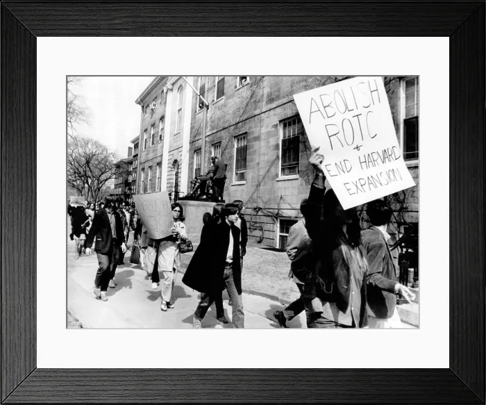 Framed Print : Students protesting the R.O.T.C. program at Harvard University in Cambridge, Massachusetts, April 9, 1969.. Courtesy: CSU Archives  /  Everett Collection