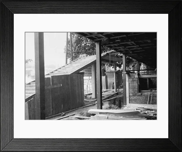 Framed Print : FRANCE. Paris. Paris International Exhibition (1937). Building of the Spanish Paviliondesigned by Josep Llus Sert and Luis Lacasa. The works on 23rd May. Photo by Roness-Ruan