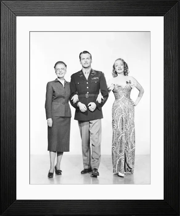 Framed Print : A FOREIGN AFFAIR, from left: Jean Arthur, John Lund, Marlene Dietrich, 1948