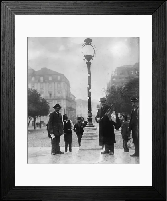 Framed Print : Lamp post which suffered from shell fire, photograph, circa 1900s-1920s Framed Print : Lamp post which suffered from shell fire, photograph, circa 1900s-1920s