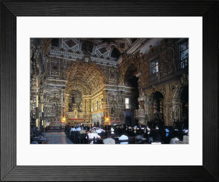 Framed Print : Church of Sao Francisco or Church of Saint Francis. 1708-1723. BRAZIL. BAHIA. Salvador. Baroque Choir and altar. Colonial baroque. Architecture Framed Print : Church of Sao Francisco or Church of Saint Francis. 1708-1723. BRAZIL. BAHIA. Salvador. Baroque Choir and altar. Colonial baroque. Architecture