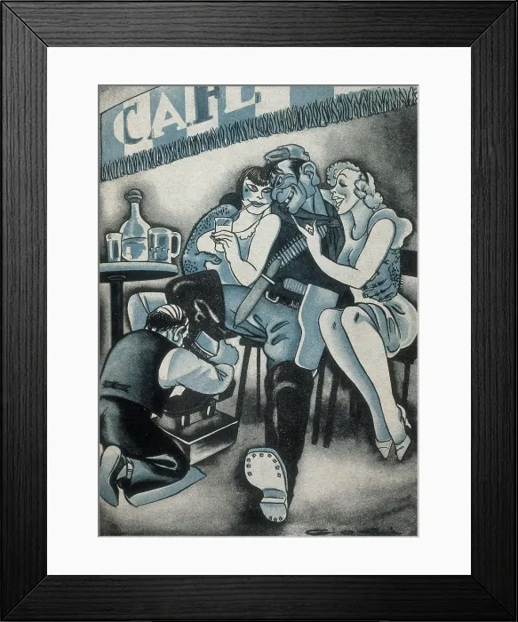 Framed Print : Spanish Civil War (1936-1939). 'Meas a volunteerI do what I want'caricature published in the magazine 'L'Esquella de la Torratxa' (1937)