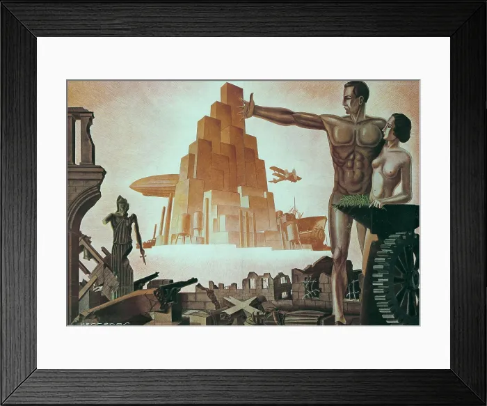 Framed Print : Visin Futura (Future vision). Poster by Enrique Herreros. SPAIN. Salamanca. Archivo Histrico Nacional. AISA / Everett Collection (40004)**US SALES ONLY**